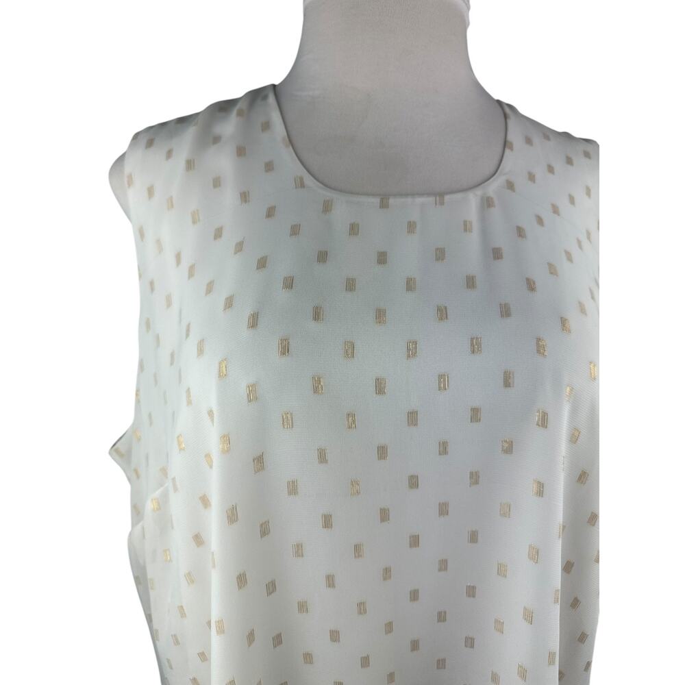 Melissa McCarthy Sleeveless Tunic Top Overlay Blouse White Gold Plus Size 3X - Picture 7 of 16